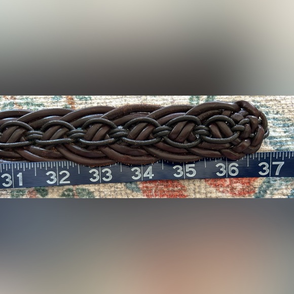 Brighton Ladies Brown Leather Bangkok Weaver Belt, Silver Engraved Buckle - Picture 13 of 13